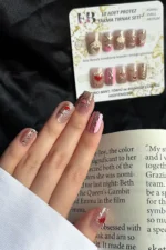 Kedi Gözü Kısa Küt 10 Adet Takma Tırnak Seti T041 - Görsel 5