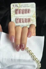 Kedi Gözü Kısa Küt 10 Adet Takma Tırnak Seti T058 - Görsel 4