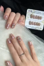 Kedi Gözü Kısa Küt 10 Adet Takma Tırnak Seti T061 - Görsel 2