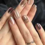 Kedi Gözü Kısa Küt 10 Adet Takma Tırnak Seti T085