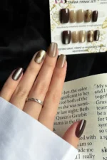 Kedi Gözü Kısa Küt 10 Adet Takma Tırnak Seti T085 - Görsel 2