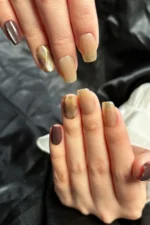 Kedi Gözü Kısa Küt 10 Adet Takma Tırnak Seti T085 - Görsel 4