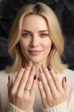 Kedi Gözü Kısa Küt 10 Adet Takma Tırnak Seti T085 - Görsel 5