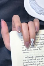 Kedi Gözü Kısa Küt 10 Adet Takma Tırnak Seti T092 - Görsel 2