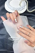 Kedi Gözü Kısa Küt 10 Adet Takma Tırnak Seti T092 - Görsel 3