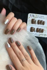 Kedi Gözü Kısa Küt 10 Adet Takma Tırnak Seti T115