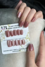 Kedi Gözü Kısa Küt 10 Adet Takma Tırnak Seti T132