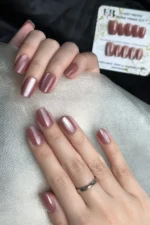 Kedi Gözü Kısa Küt 10 Adet Takma Tırnak Seti T132 - Görsel 2