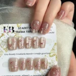 Kedi Gözü Kısa Küt 10 Adet Takma Tırnak Seti T166