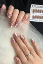 Kedi Gözü Kısa Küt 10 Adet Takma Tırnak Seti T166 - Görsel 3