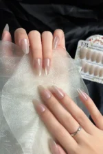 Kedi Gözü Kısa Küt 10 Adet Takma Tırnak Seti T223 - Görsel 3