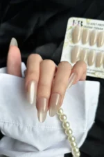 Kedi Gözü Kısa Küt 10 Adet Takma Tırnak Seti T223 - Görsel 5