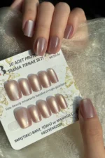 Kedi Gözü Kısa Küt 10 Adet Takma Tırnak Seti T228 - Görsel 2