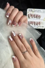 Kedi Gözü Kısa Küt 10 Adet Takma Tırnak Seti T232