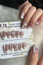 Kedi Gözü Kısa Küt 10 Adet Takma Tırnak Seti T232 - Görsel 3