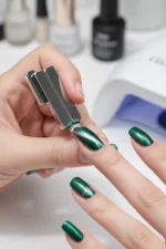 Kedi Gözü Mıknatıs - Çok Kuvvetli Mıknatıs - Cat Eye Magnet - Kalıcı Oje - Kalp ve Siyah 3 - Görsel 4