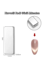 Kedi Gözü Mıknatıs - Çok Kuvvetli Mıknatıs - Cat Eye Magnet - Kalıcı Oje- Kucuk Kare 4