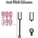 Kedi Gözü Mıknatıs - Çok Kuvvetli Mıknatıs - Cat Eye Magnet - Kalıcı Oje - Siyah 6