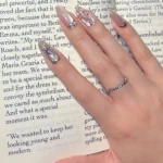 Kedi Gözü Tırnak 10 Adet Badem Takma Tırnak Seti Yapıştırıcılı T136