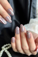 Kedi Gözü Yuvarlak Tırnak 24 Adet Bordo Takma Tırnak Seti W1572