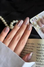 Kedi Gözü Yuvarlak Tırnak 24 Adet Bordo Takma Tırnak Seti W1572 - Görsel 3