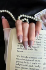 Kedi Gözü Yuvarlak Tırnak 24 Adet Bordo Takma Tırnak Seti W1572 - Görsel 4