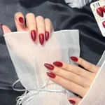 kisa-badem-24-adet-bordo-takma-tirnak-seti-w1482