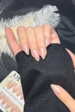 Kısa Badem 24 Adet Nude Takma Tırnak Seti W1569 - Görsel 2