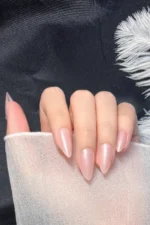 Kısa Badem 24 Adet Nude Takma Tırnak Seti W1569 - Görsel 5