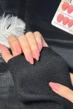 Kısa Badem 24 Adet Takma Tırnak Seti W1507 - Görsel 3