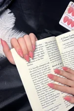 Kısa Badem 24 Adet Takma Tırnak Seti W1507 - Görsel 4