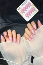 Kısa Badem 24 Adet Takma Tırnak Seti W1508 - Görsel 2