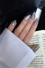 Kısa Badem Kedi Gözü 24 Adet Takma Tırnak Seti W1506 - Görsel 4