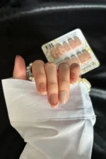 Kısa French Takma Tırnak 24 Adet Takma Tırnak Seti Yıldız Desenli Tırnak R852