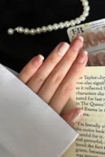 Kısa French Takma Tırnak 24 Adet Takma Tırnak Seti Yıldız Desenli Tırnak R852 - Görsel 2