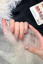 Kısa Küt 24 Adet Takma Tırnak Seti Kelebek Desenli R815 - Görsel 2