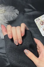 Kısa Küt 24 Adet Takma Tırnak Seti Kelebek Desenli R815 - Görsel 6