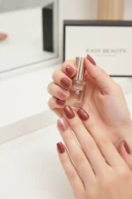 Kısa Küt 24 Adet Takma Tırnak Seti Simli ve Yıldızlı Tırnak R881 - Görsel 2