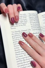 Kısa Küt 24 Adet Takma Tırnak Seti Simli ve Yıldızlı Tırnak R881 - Görsel 4