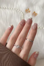 Kısa Takma Tırnak 10 Adet Charm Taşlı Küt Tırnak T074 - Görsel 4