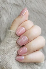 Kısa Takma Tırnak Seti Pembe Çiçek Desenli Küt Takma Tırnak R774 - Görsel 2