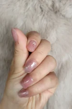 Kısa Takma Tırnak Seti Pembe Çiçek Desenli Küt Takma Tırnak R774 - Görsel 5