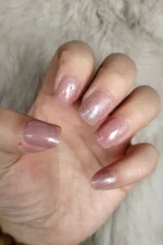 Kısa Takma Tırnak Seti Pembe Çiçek Desenli Küt Takma Tırnak R774 - Görsel 6