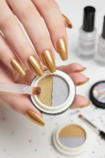 Krom Tozu 2 Renk Nail Art Ayna Tozu İnci Tozu Kullanımı Kolay 6-1 - Görsel 5