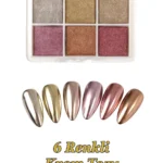Krom Tozu 6 Renk Nail Art Ayna Tozu İnci Tozu Kullanımı Kolay 02