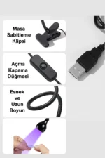 Masa Sabitlemeli Poly Jel Üst Form Tırnak Kurutucu 3W Uv Led Lamba - Görsel 3