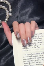 Kedi Gözü Kısa Küt Kahverengi 10 Adet Takma Tırnak Seti T020 - Görsel 8