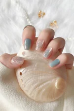 Kedi Gözü Kısa Küt Tırnak 10 Adet Takma Tırnak Seti T006