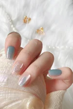 Kedi Gözü Kısa Küt Tırnak 10 Adet Takma Tırnak Seti T006 - Görsel 4