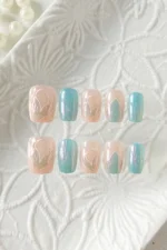 Kedi Gözü Kısa Küt Tırnak 10 Adet Takma Tırnak Seti T006 - Görsel 6